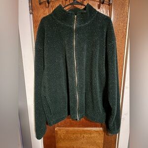 Elegant Forest Green Teddy Jacket